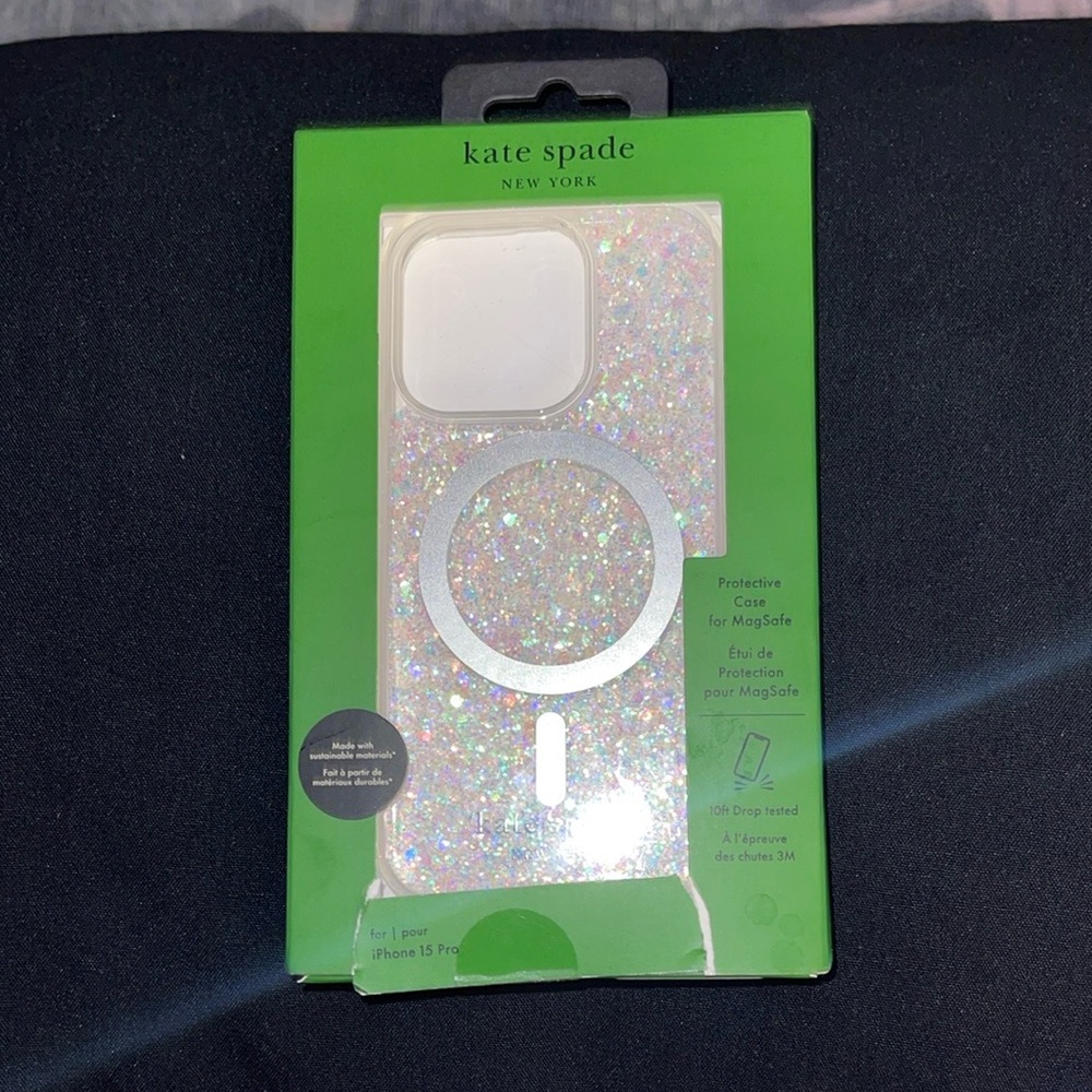 Kate Spade Silver Sparkle iPhone Case with Grip